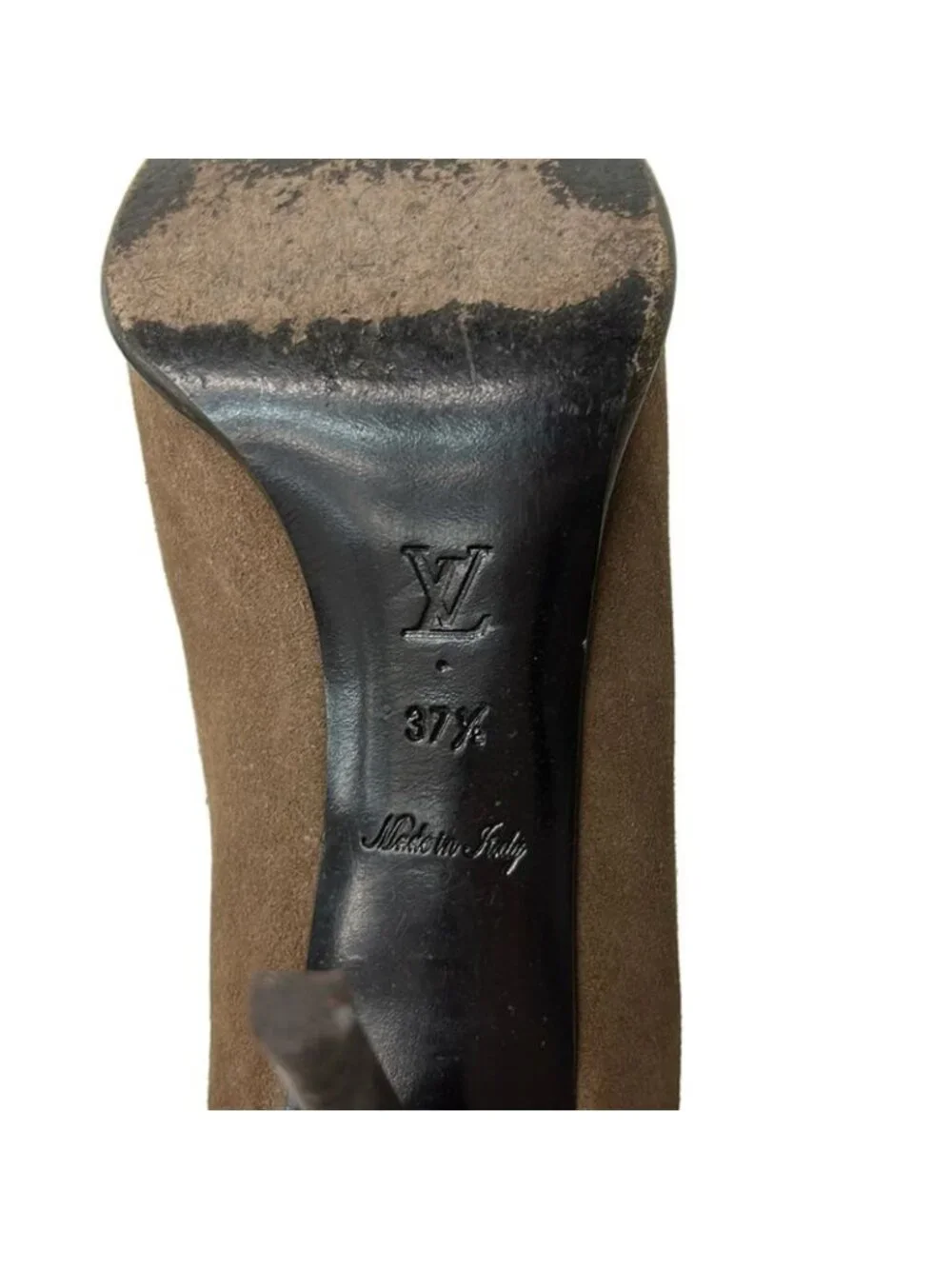 Louis Vuitton Booties 37.5 Beige Black Perforated Straight Tip Leather Boot - Picture 6 of 6